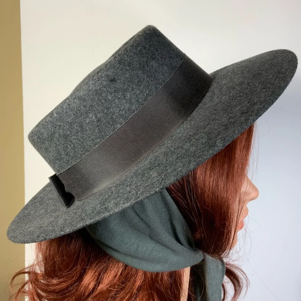 SOLD Vintage Street Smart Betmar Gray Wool Cowgirl Fedora Boater Bolero #B3 - Picture 1 of 9